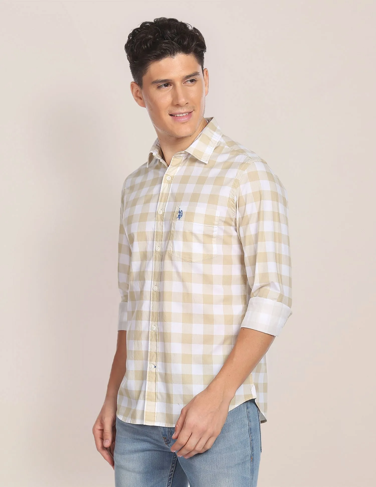 Cotton Check Casual Shirt