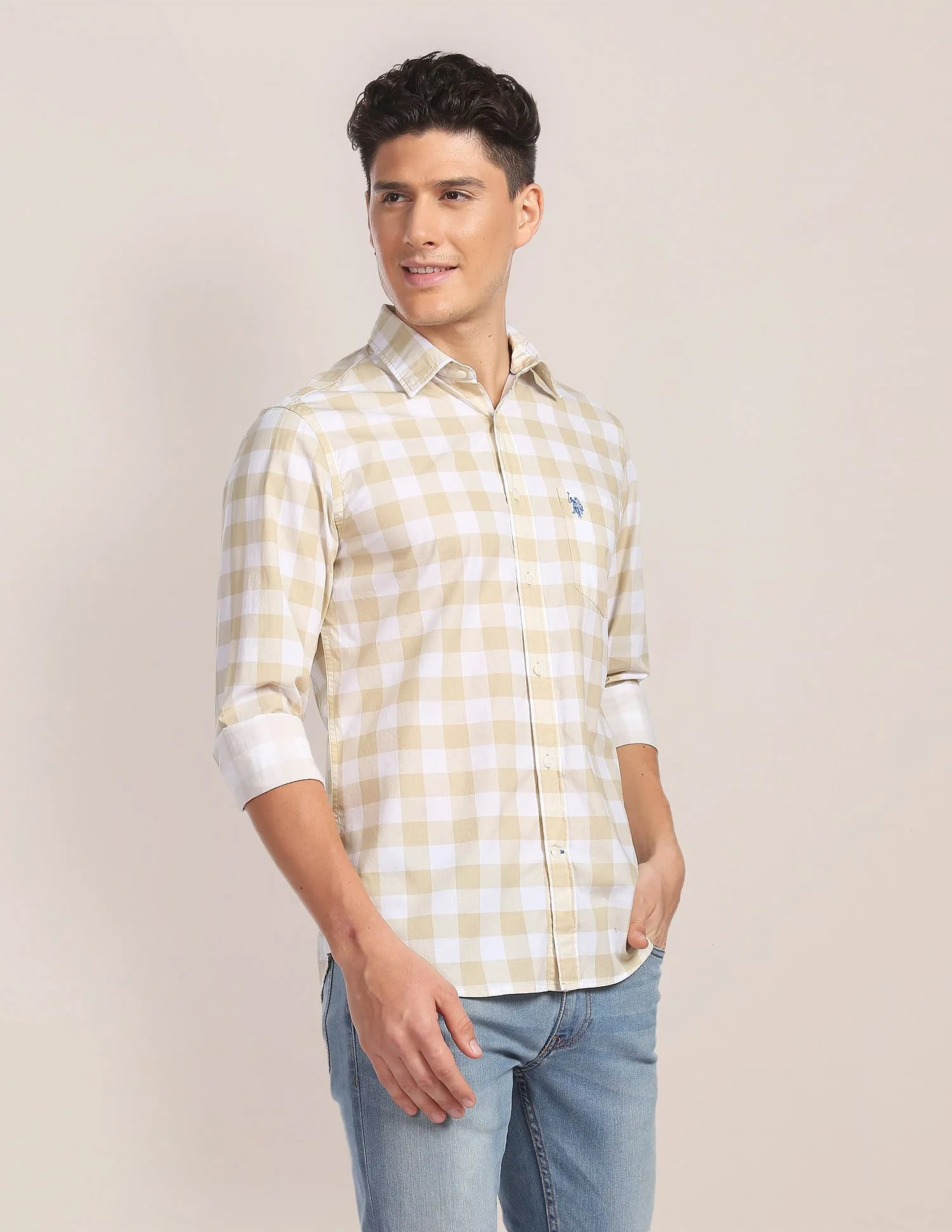 Cotton Check Casual Shirt