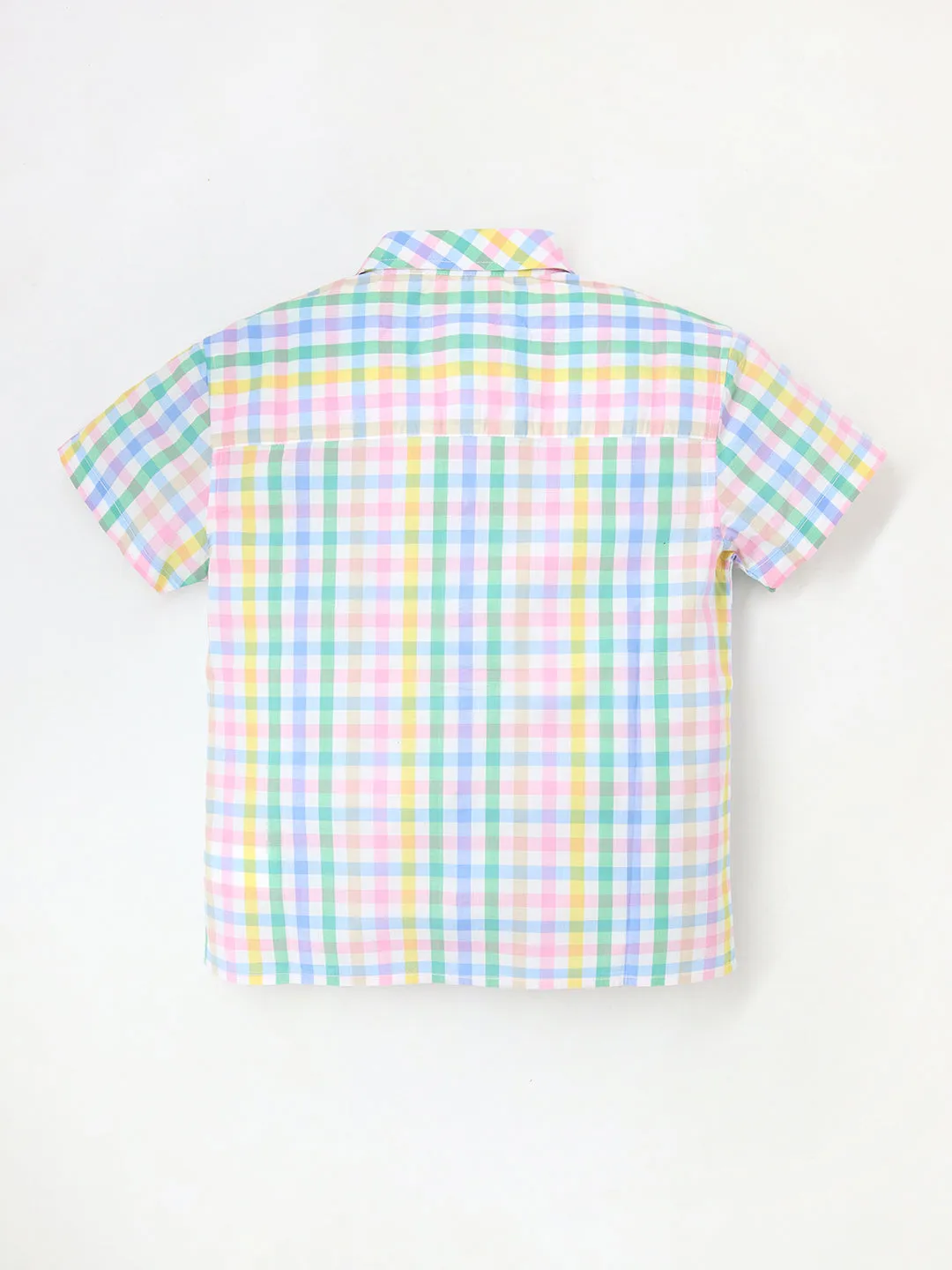 Cotton Double Pocket Check Shirt for Boys