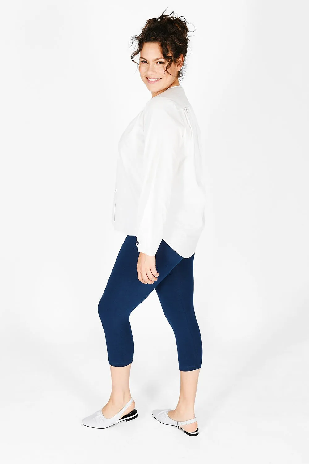 Curve Everyday Cropped Leggings - Navy Blue