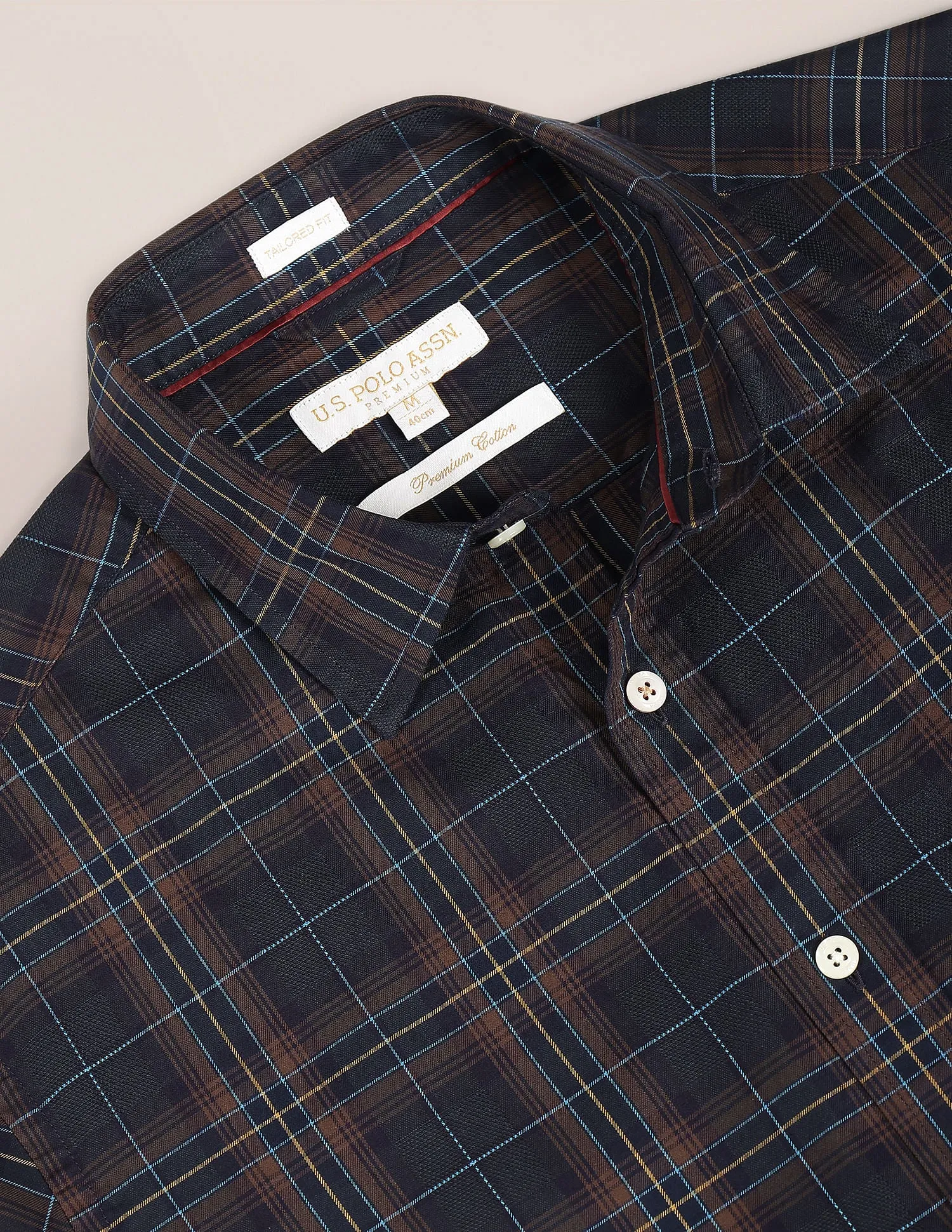 Cutaway Collar Tartan Check Shirt