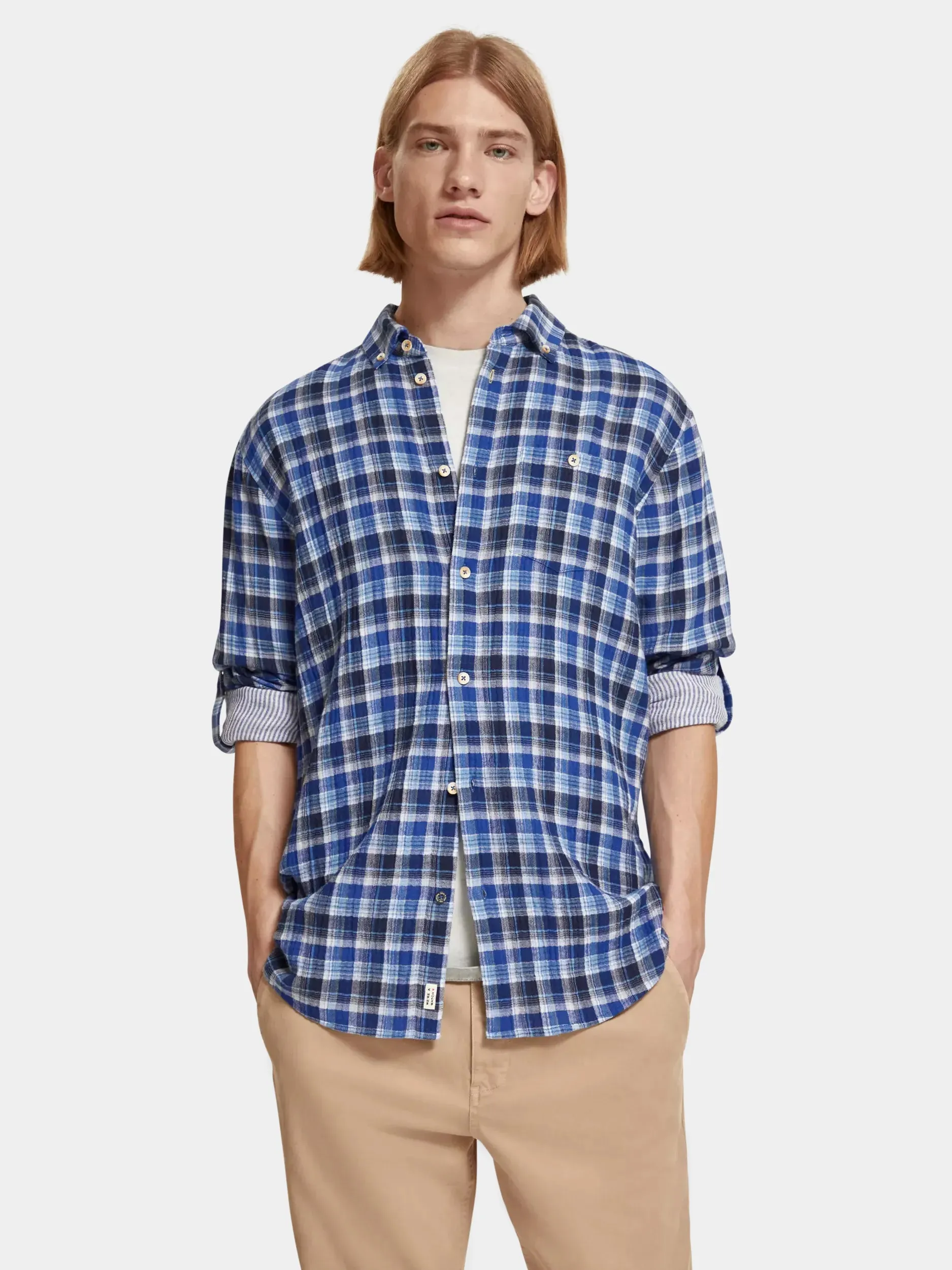 Double-faced check shirt