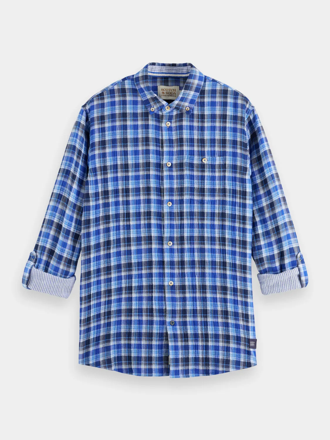 Double-faced check shirt