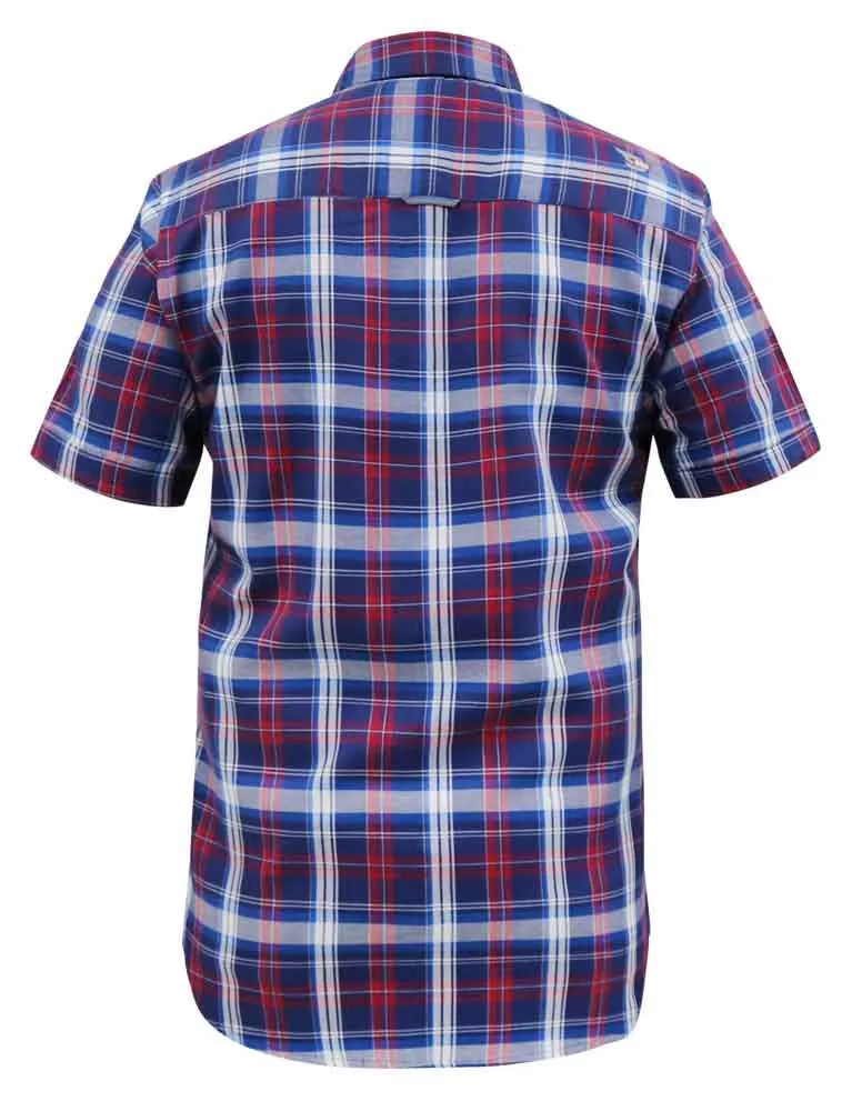 Duke X-Tall Portland S/S Blue Check Blue