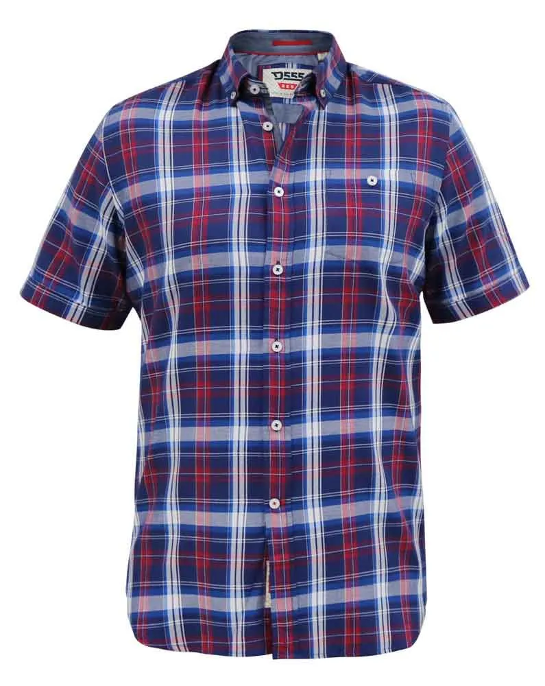 Duke X-Tall Portland S/S Blue Check Blue