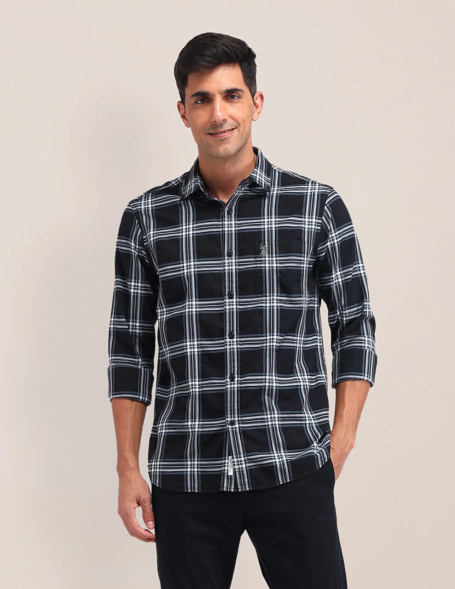 Dupplin Check Printed Regular Fit Shirt