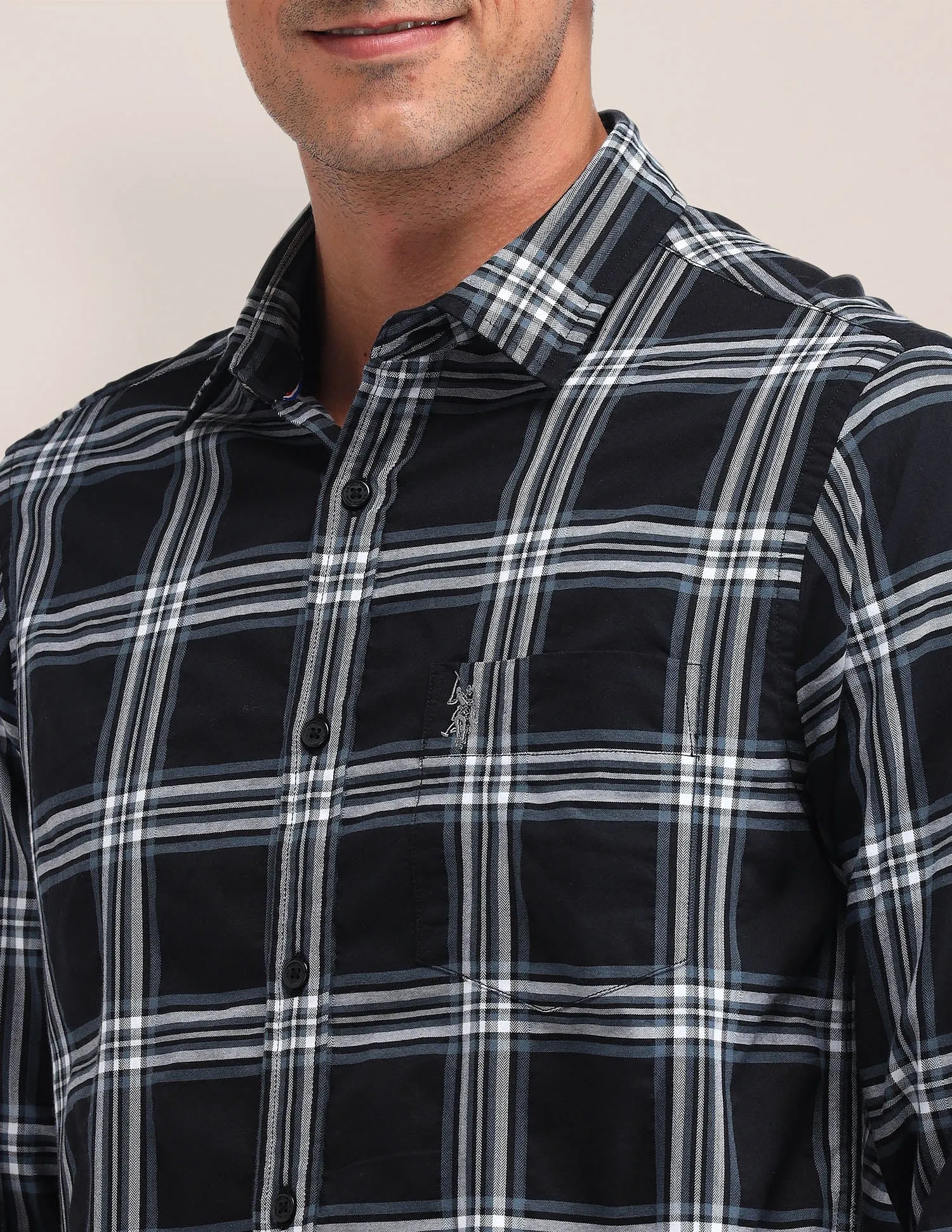 Dupplin Check Printed Regular Fit Shirt