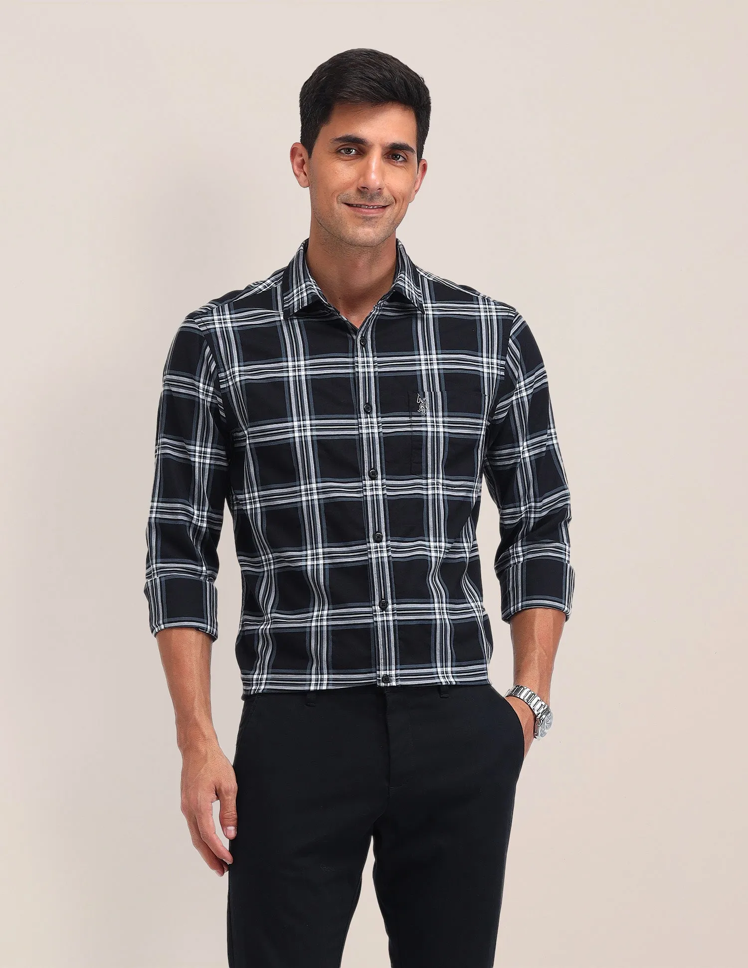 Dupplin Check Printed Regular Fit Shirt