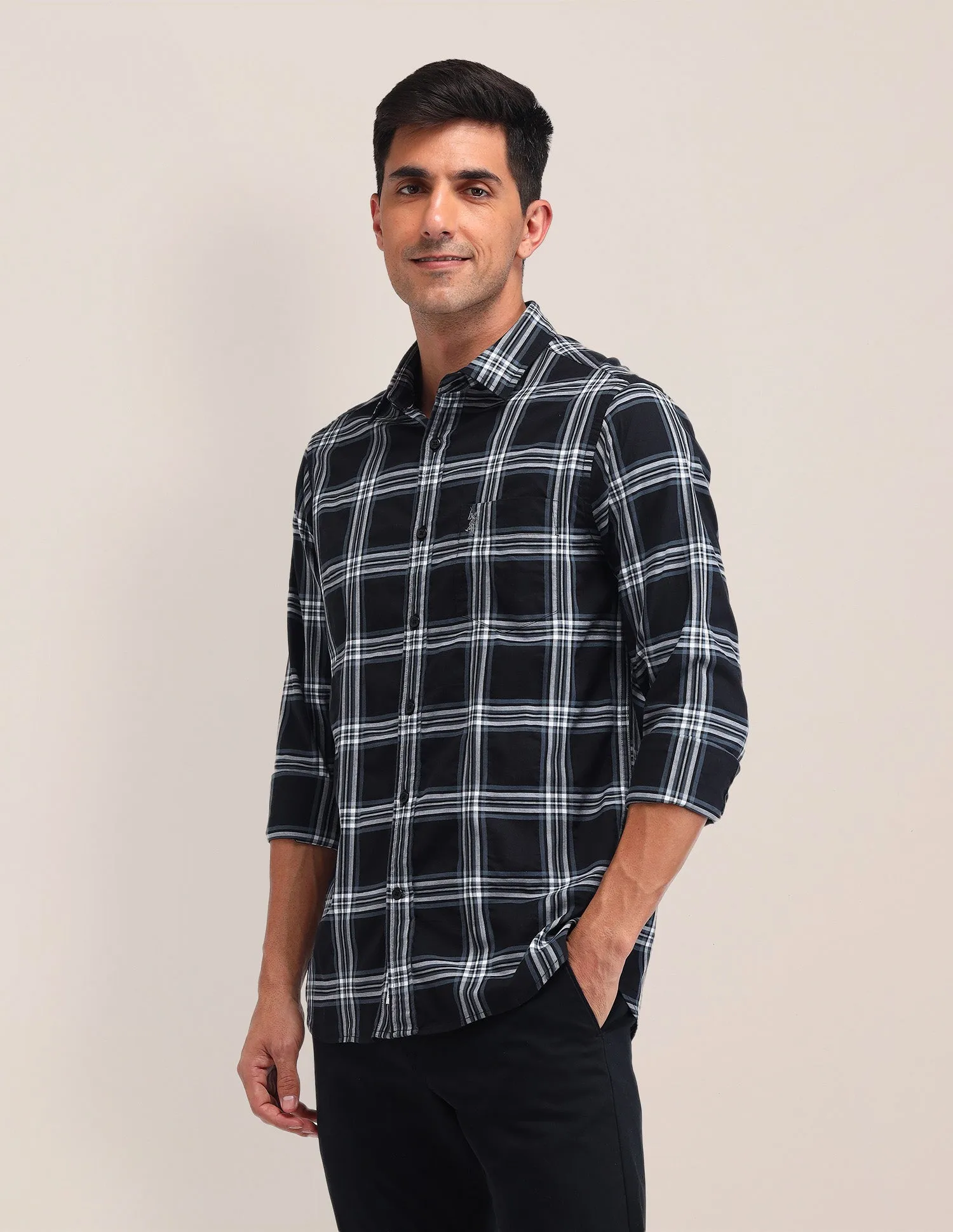 Dupplin Check Printed Regular Fit Shirt