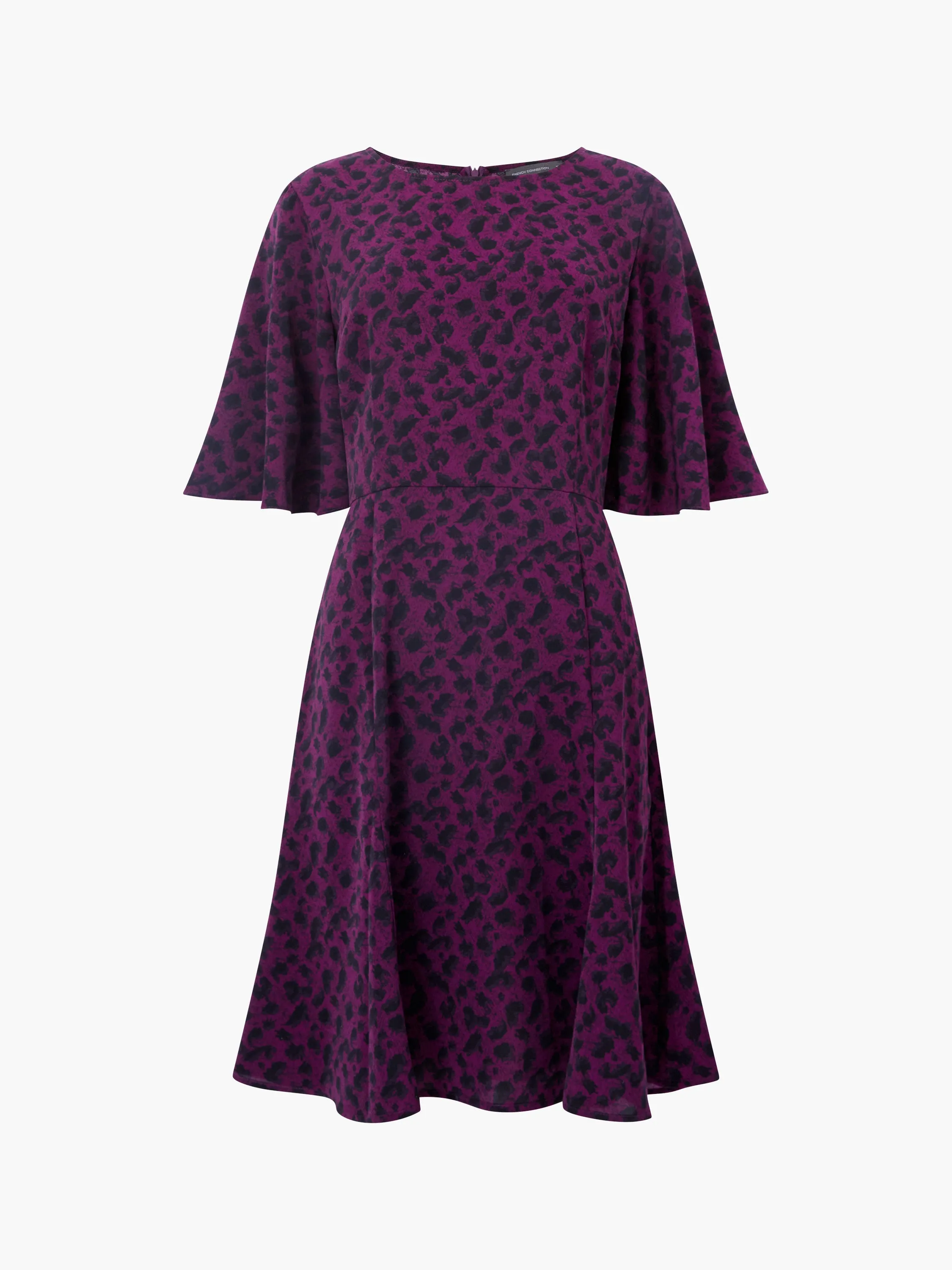 Estella Angel Sleeve Leopard Print Dress