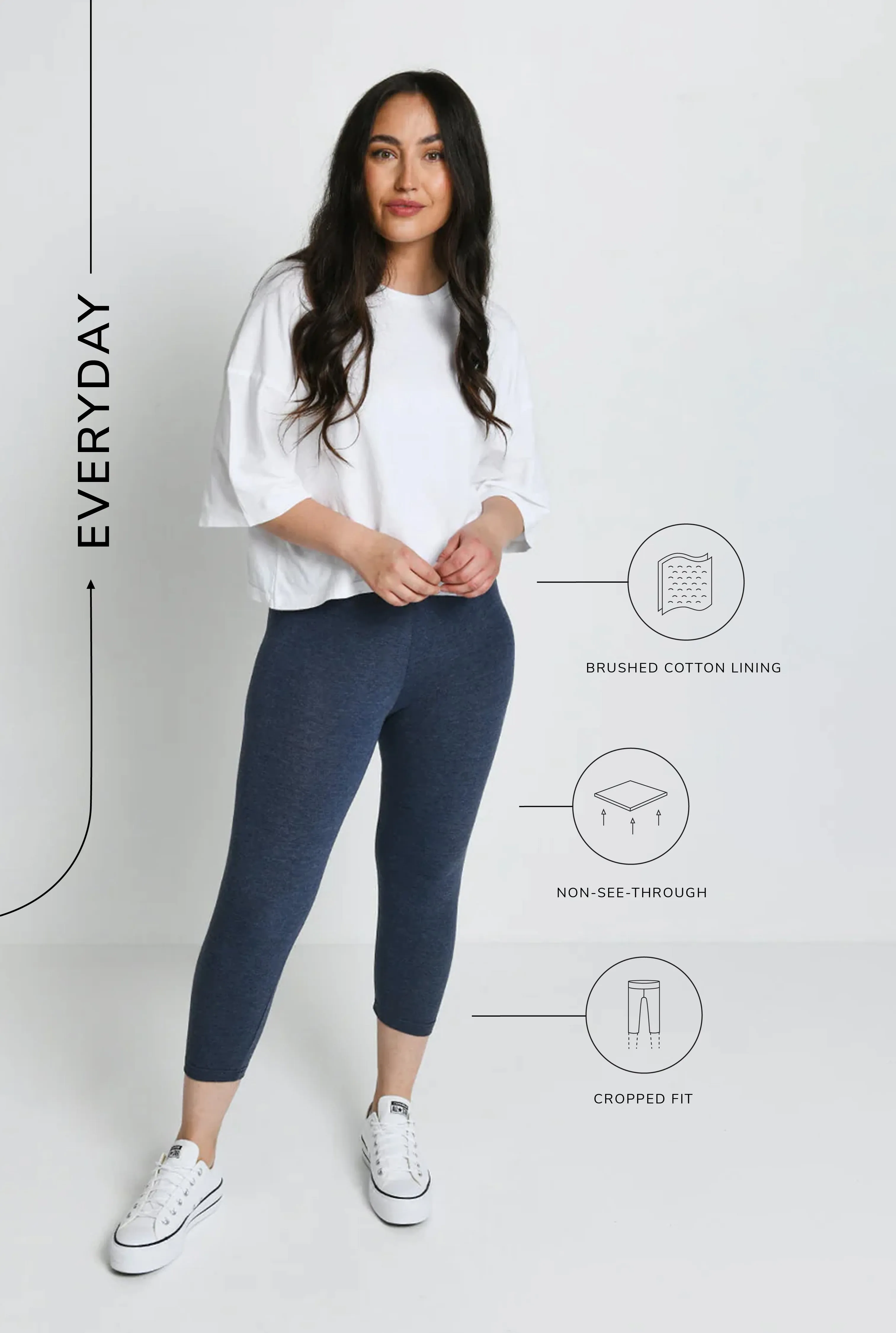 Everyday Cropped Leggings - Infinity Blue Marl