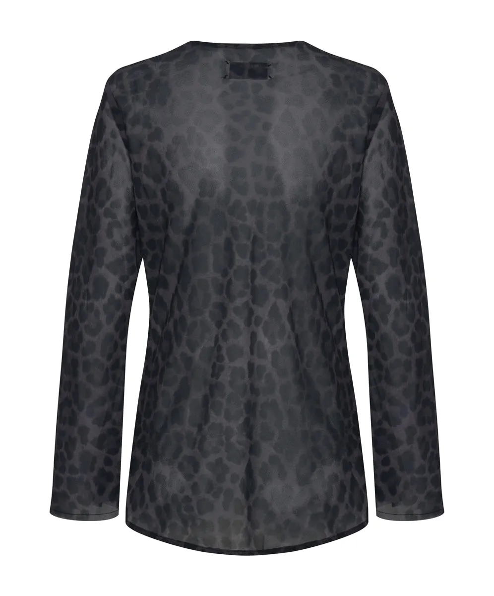 Fantasy Chiffon Longsleeve Top - Leopard