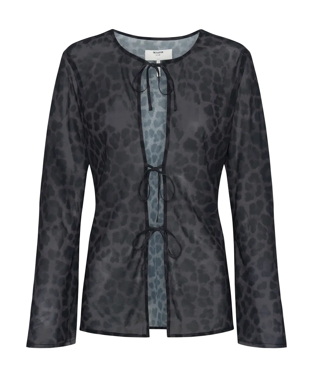 Fantasy Chiffon Longsleeve Top - Leopard