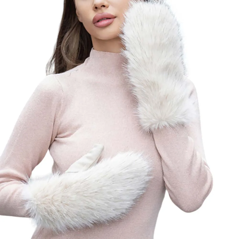 Faux Fuzzy Fur Mitten Gloves