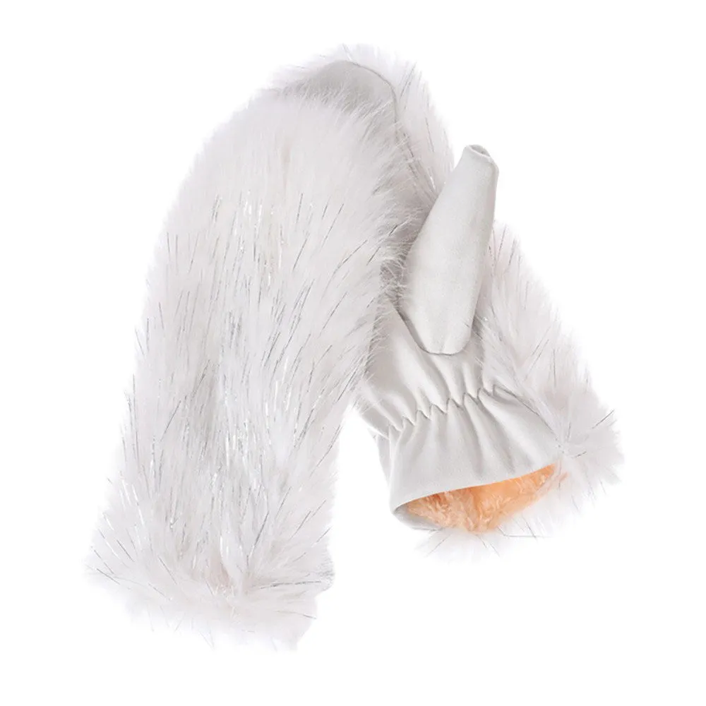 Faux Fuzzy Fur Mitten Gloves