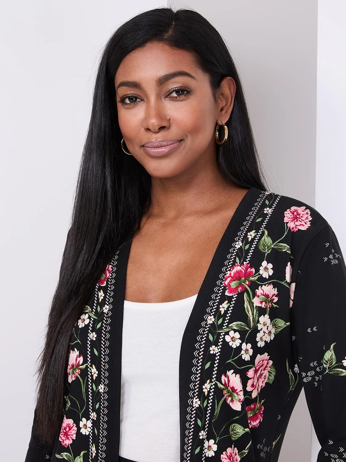 Floral Print Cardigan