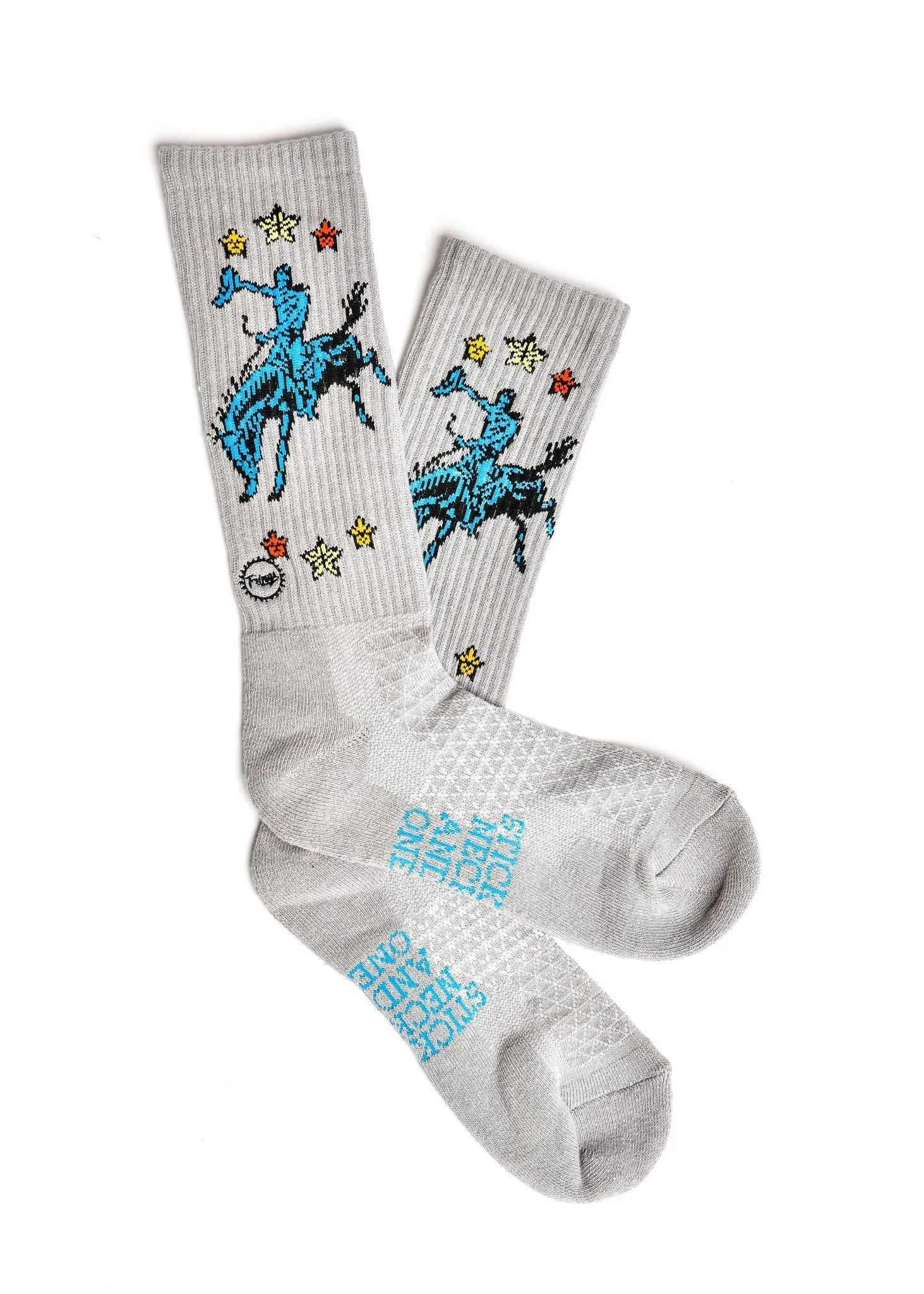 Fringe Long Live Grey Western Cowboy Performance Socks