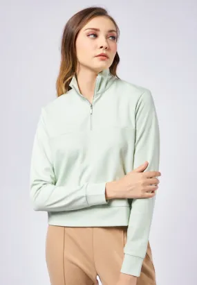 Front Zip Long Sleeve Sweatshirt