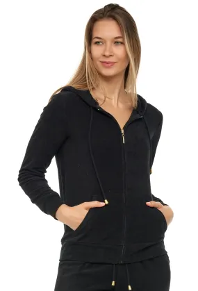 FRONT ZIPPER HOODIE JACKET WITH POCKET - TERRY