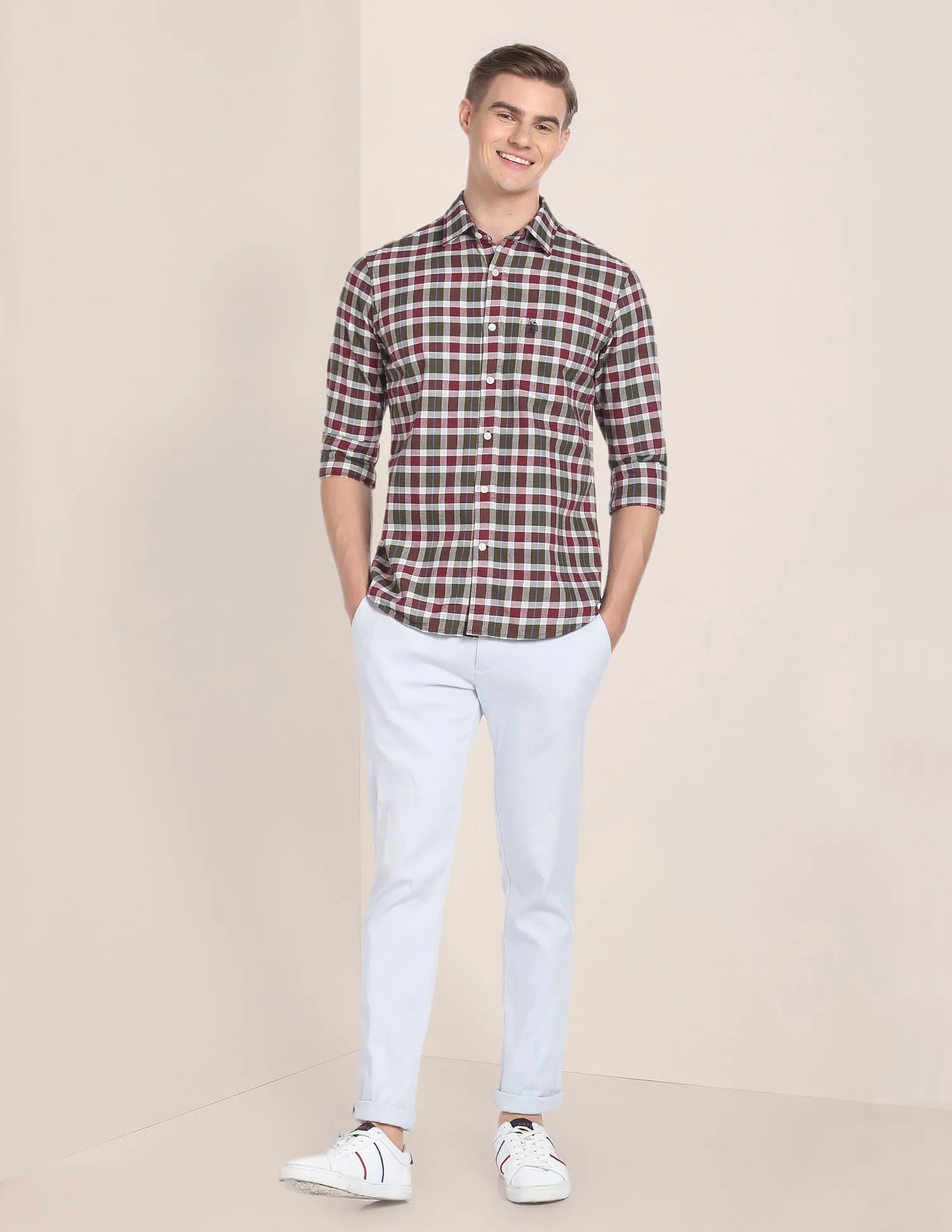 Gingham Check Cotton Shirt