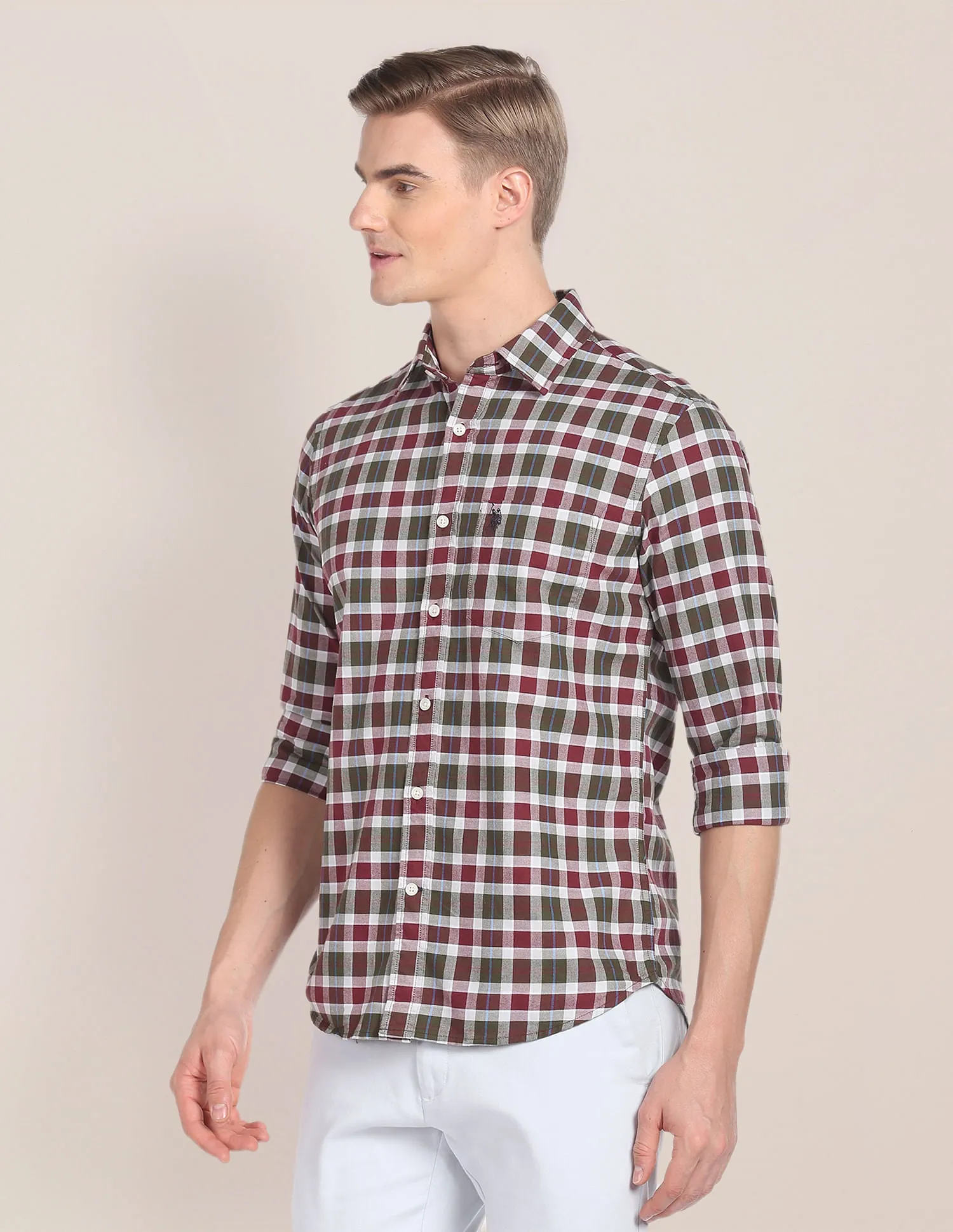 Gingham Check Cotton Shirt