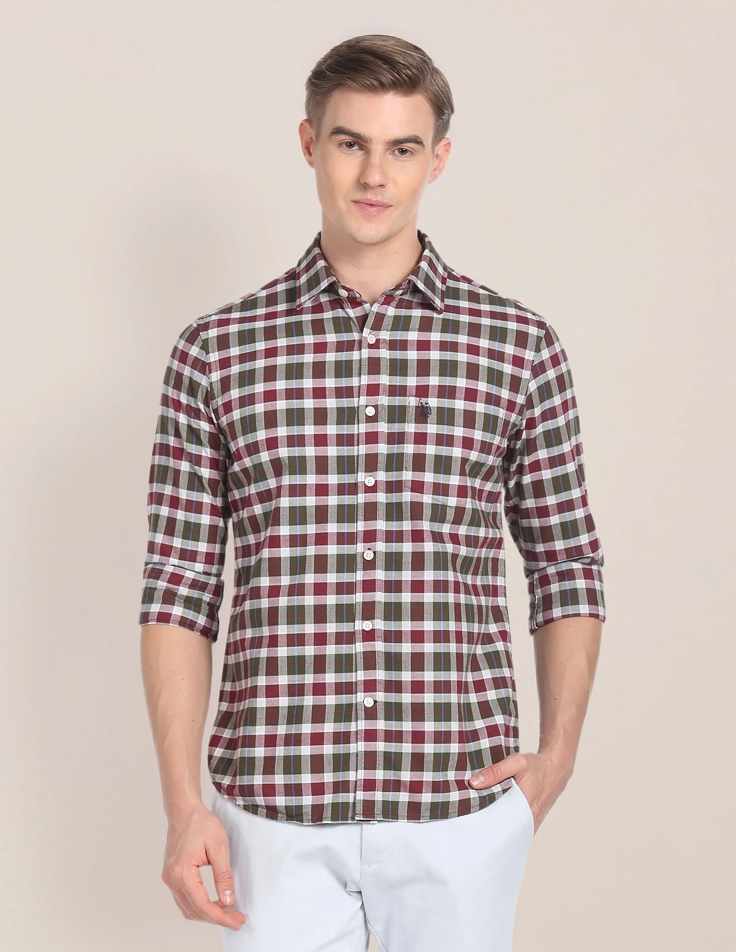 Gingham Check Cotton Shirt