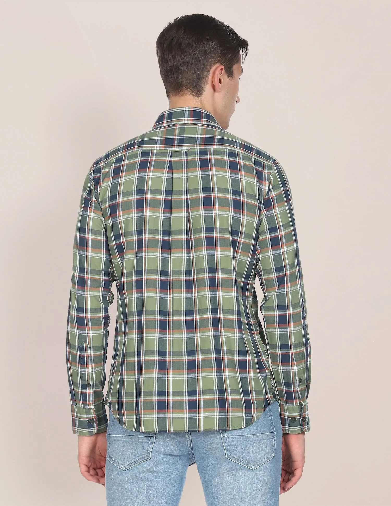 Herringbone Check Casual Shirt