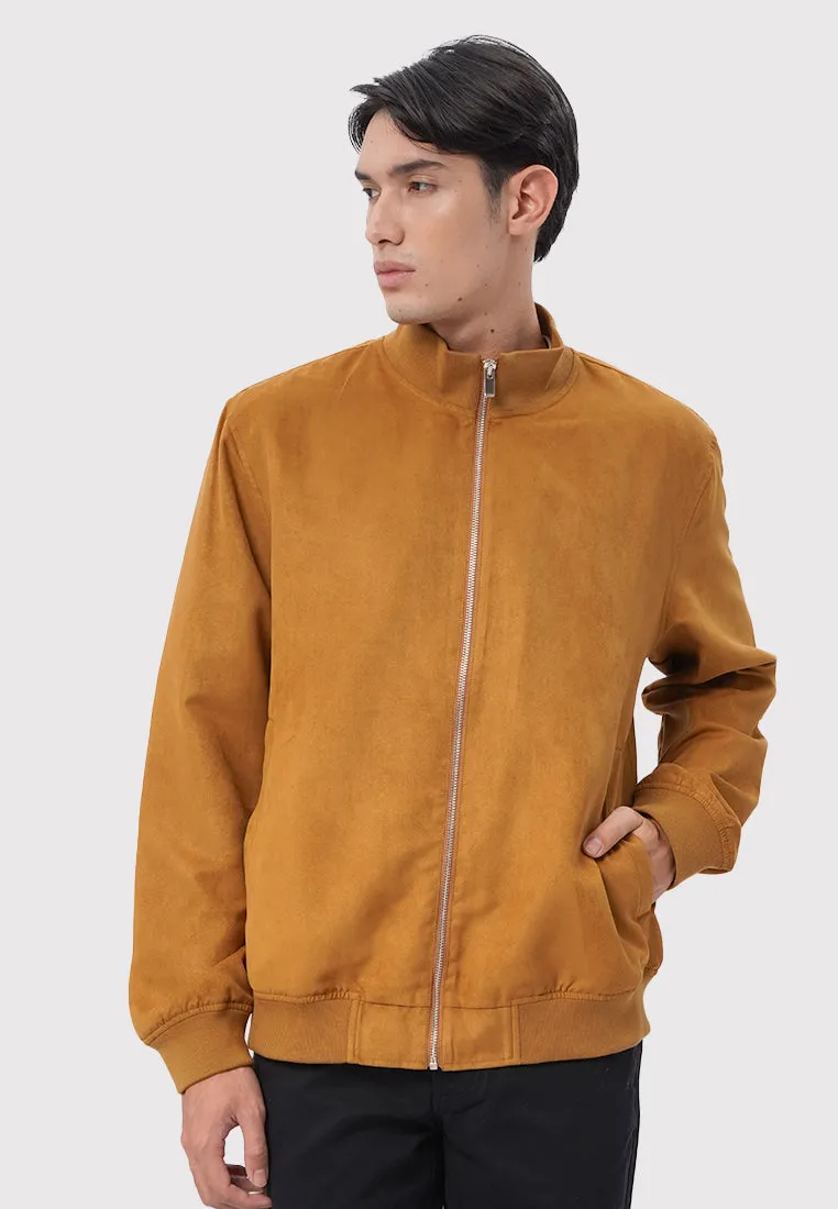 High Neck Suede Jacket