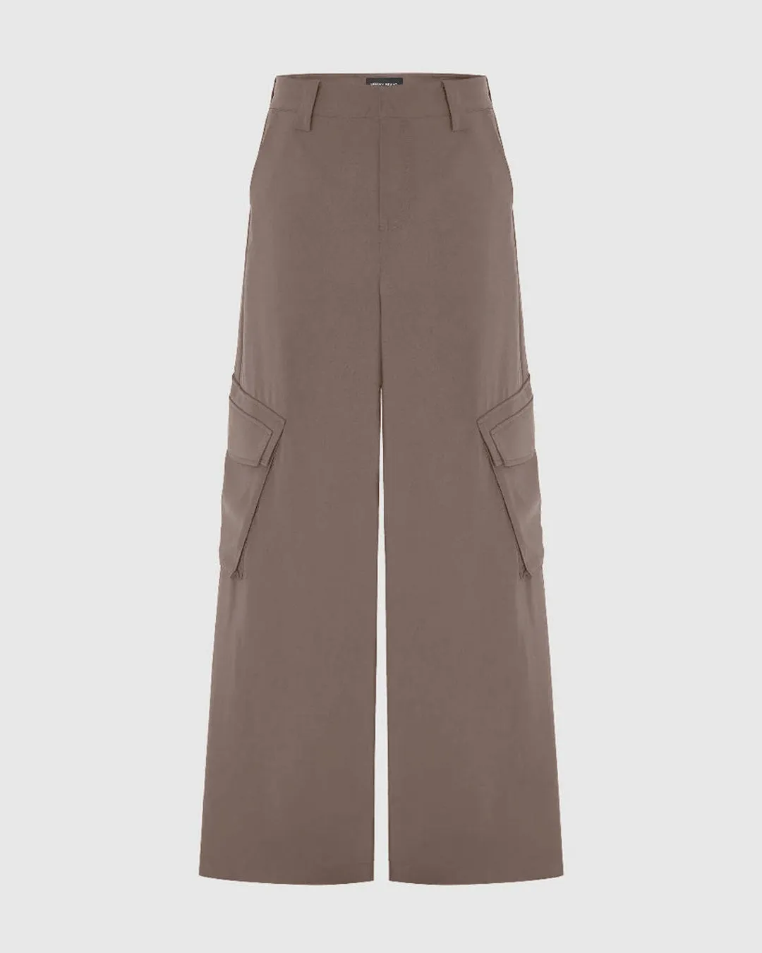 High Waisted Pocketed Cargo Pants In cappuccino