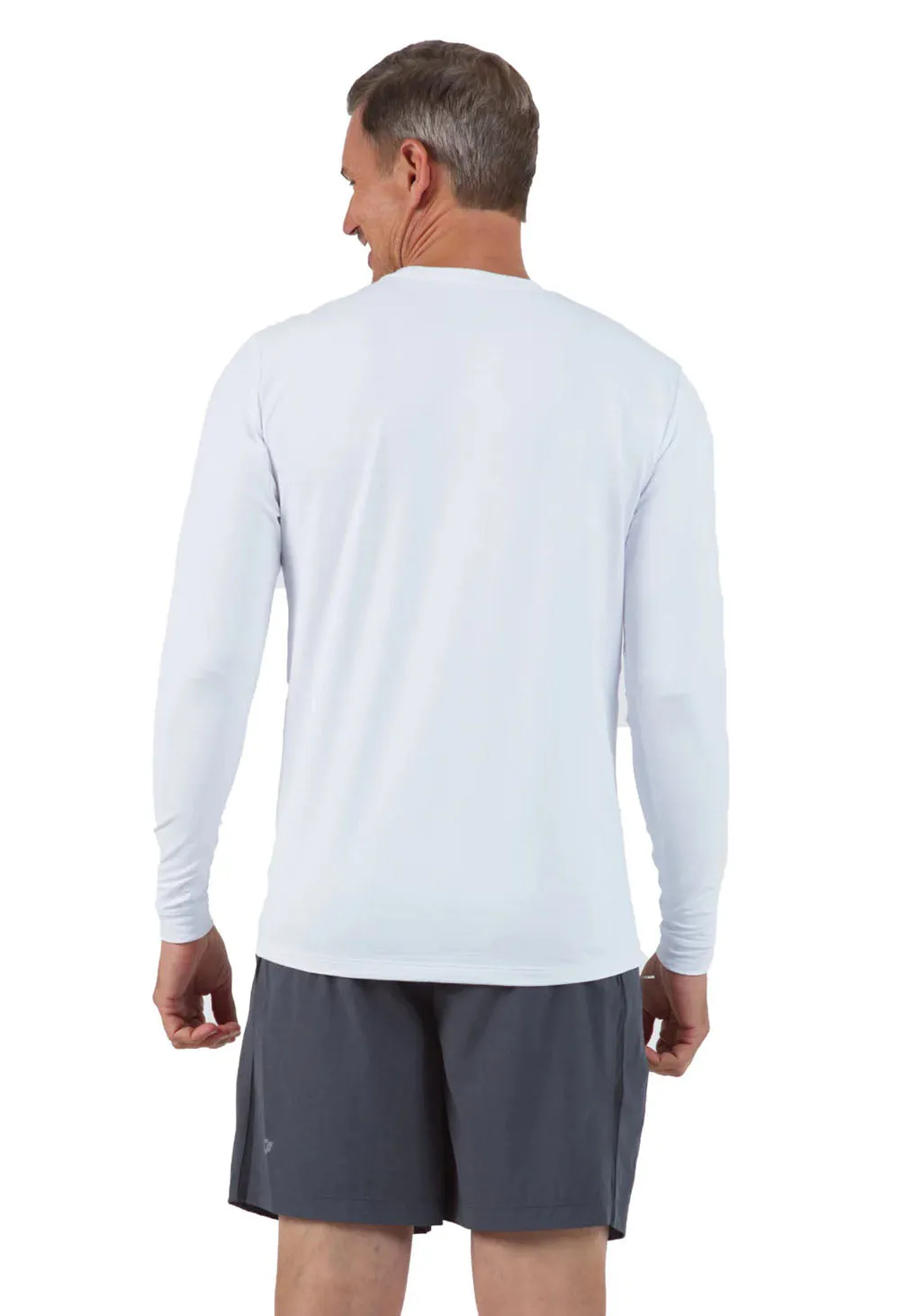 IBKUL Mens Long Sleeve Crew Pullover - White