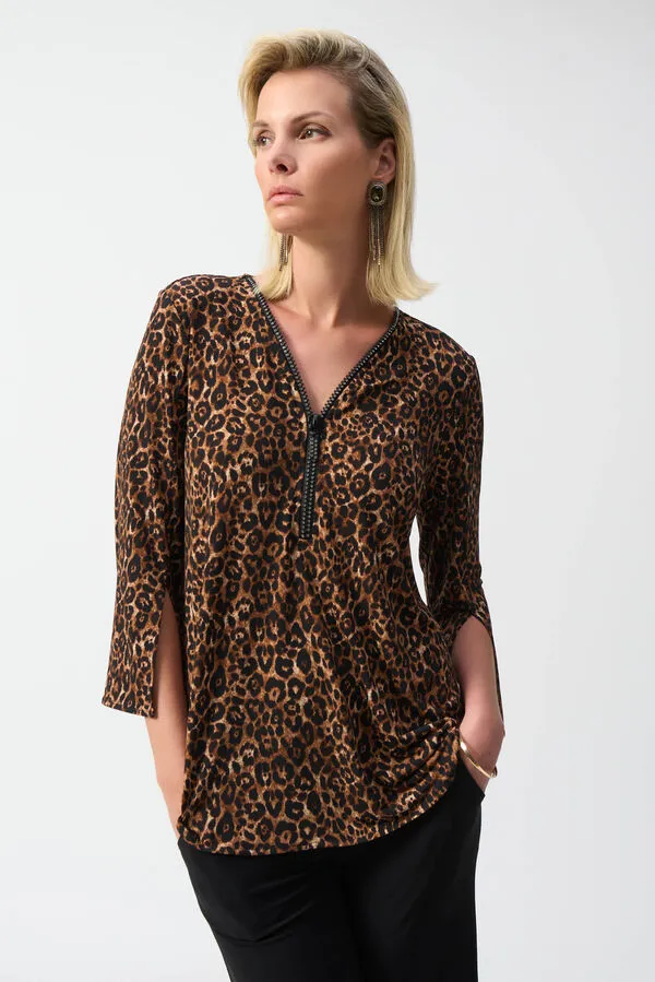 Joseph Ribkoff Silky Knit Animal Print Fit and Flare Tunic