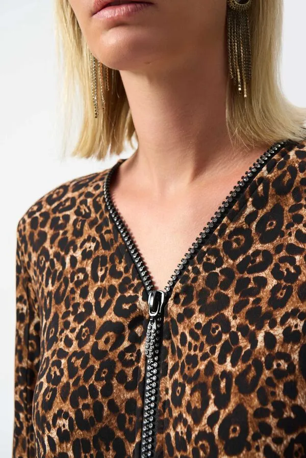 Joseph Ribkoff Silky Knit Animal Print Fit and Flare Tunic