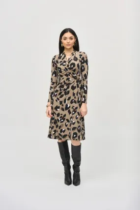 Joseph Ribkoff Silky Knit Animal Print Wrap Dress