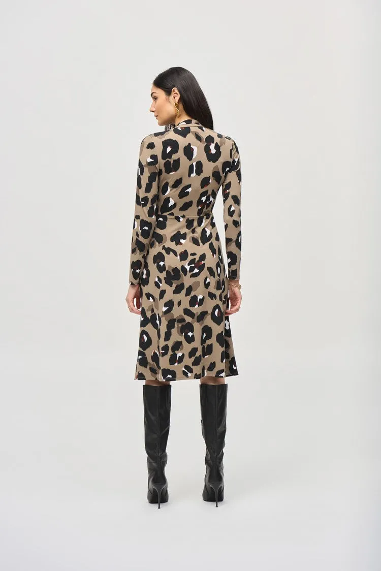 Joseph Ribkoff Silky Knit Animal Print Wrap Dress