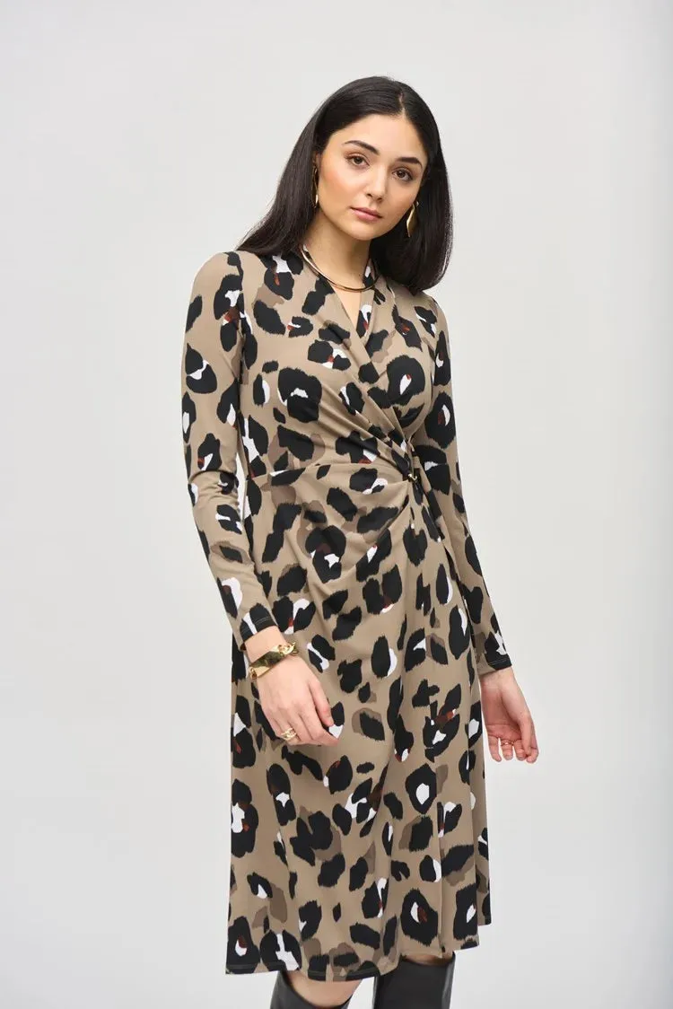 Joseph Ribkoff Silky Knit Animal Print Wrap Dress