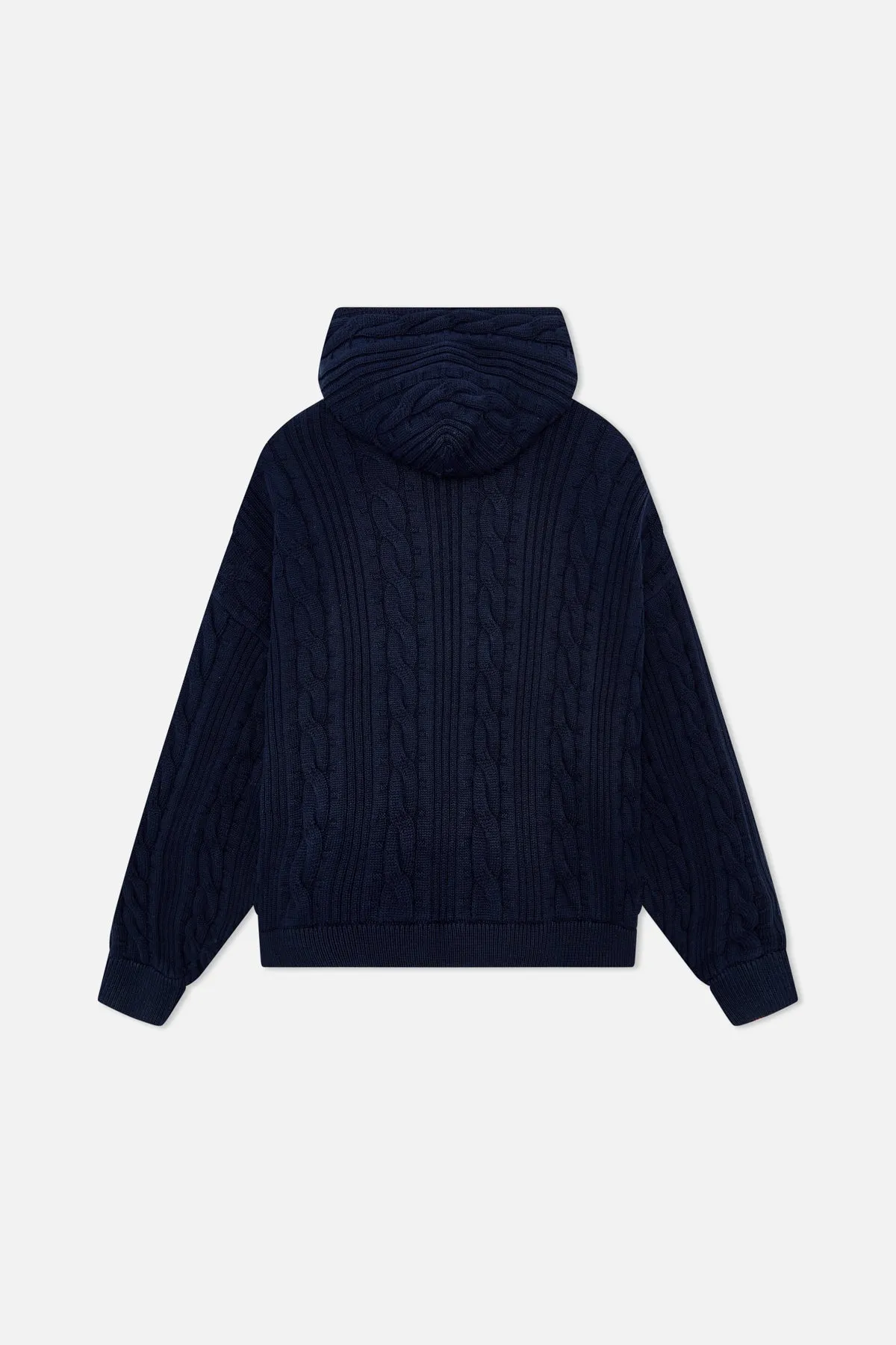 Latte Navy Zipper Knit