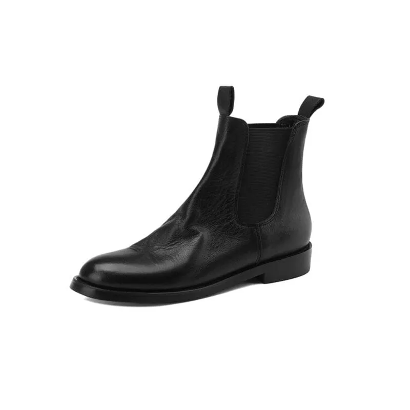 Leather Chelsea Boots For Women Ankle Boots Brown/Black