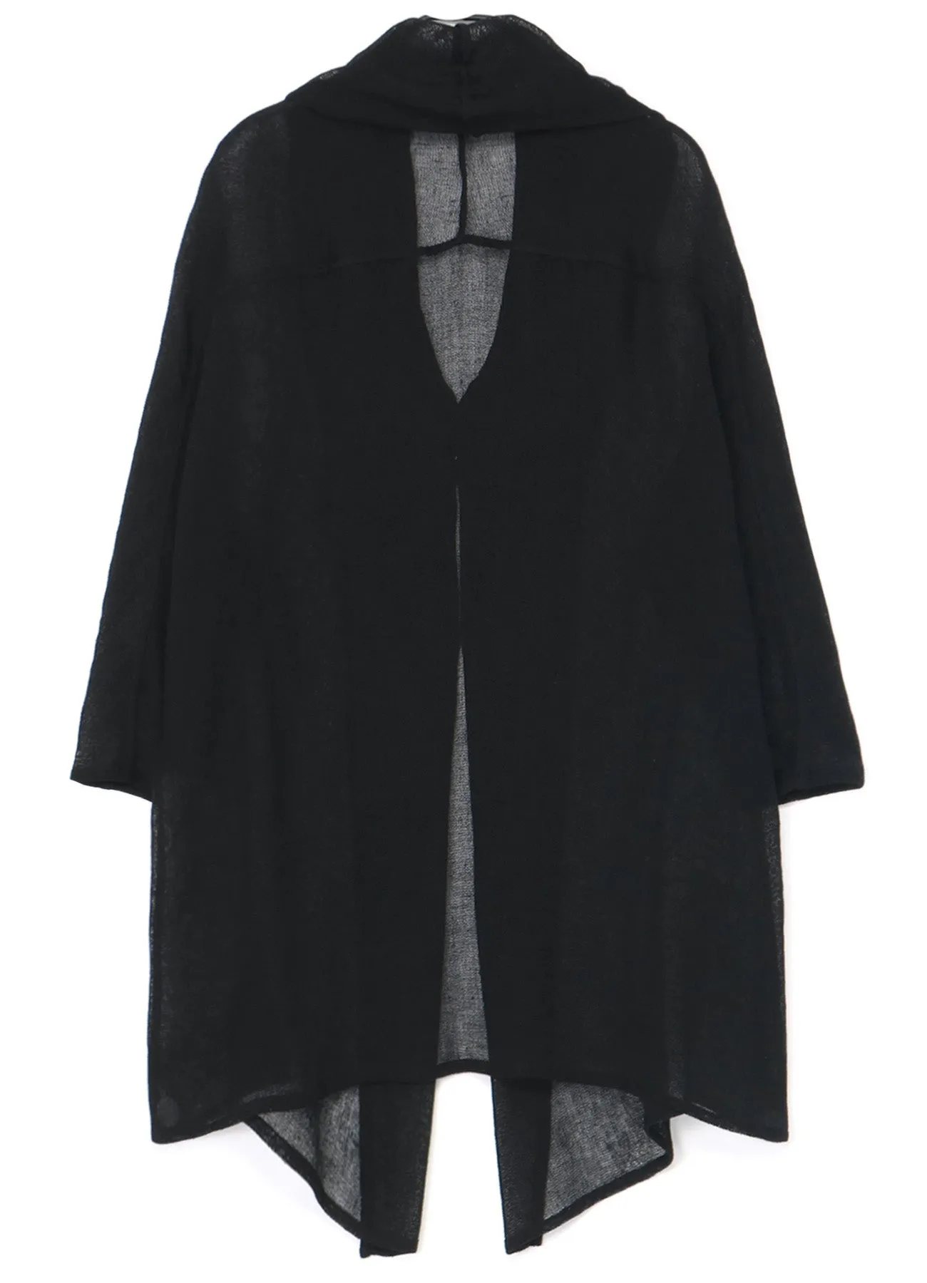 LENO CLOTH SHAWL COLLAR LONG CARDIGAN