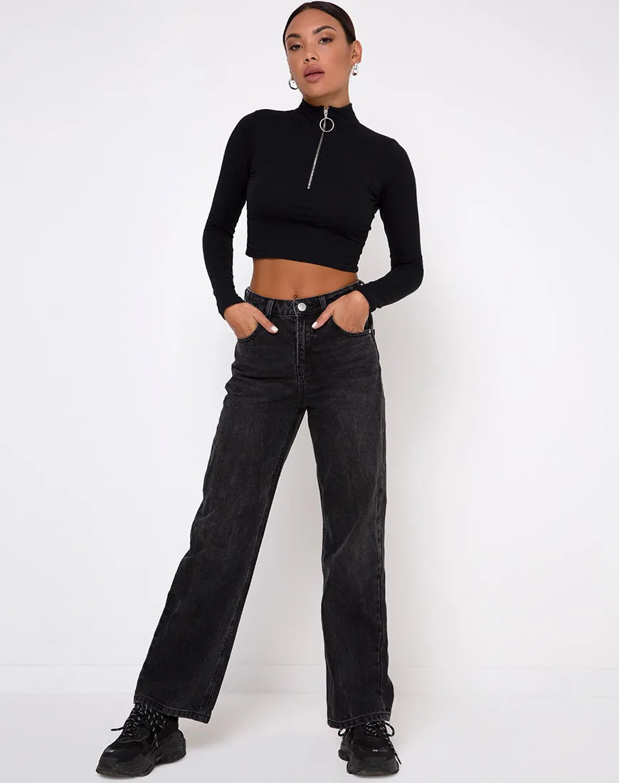 Lesvy Crop Top in Black