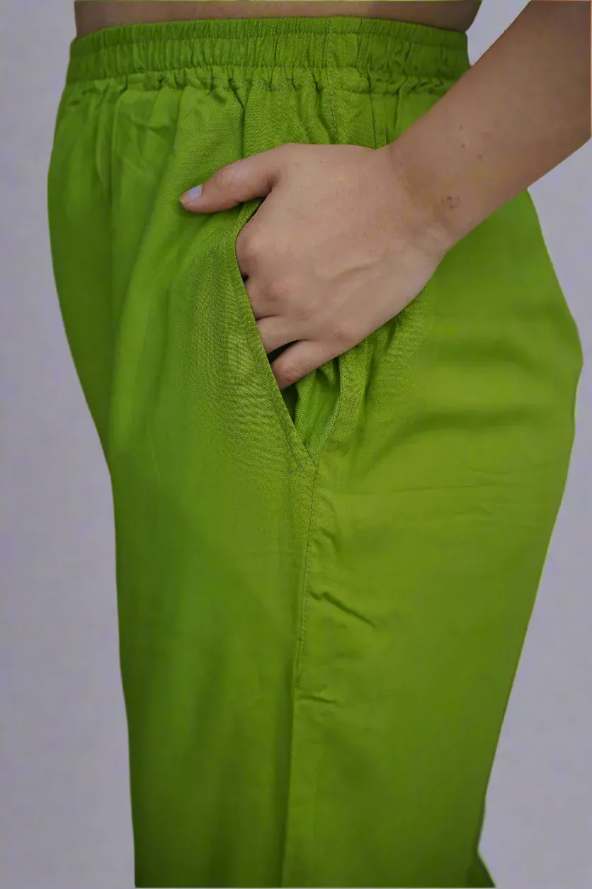 Light Green Rayon Kurti Pant