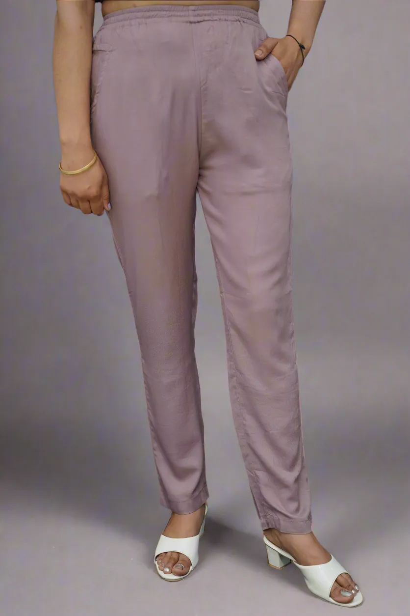 Light Mauve Rayon Kurti Pant