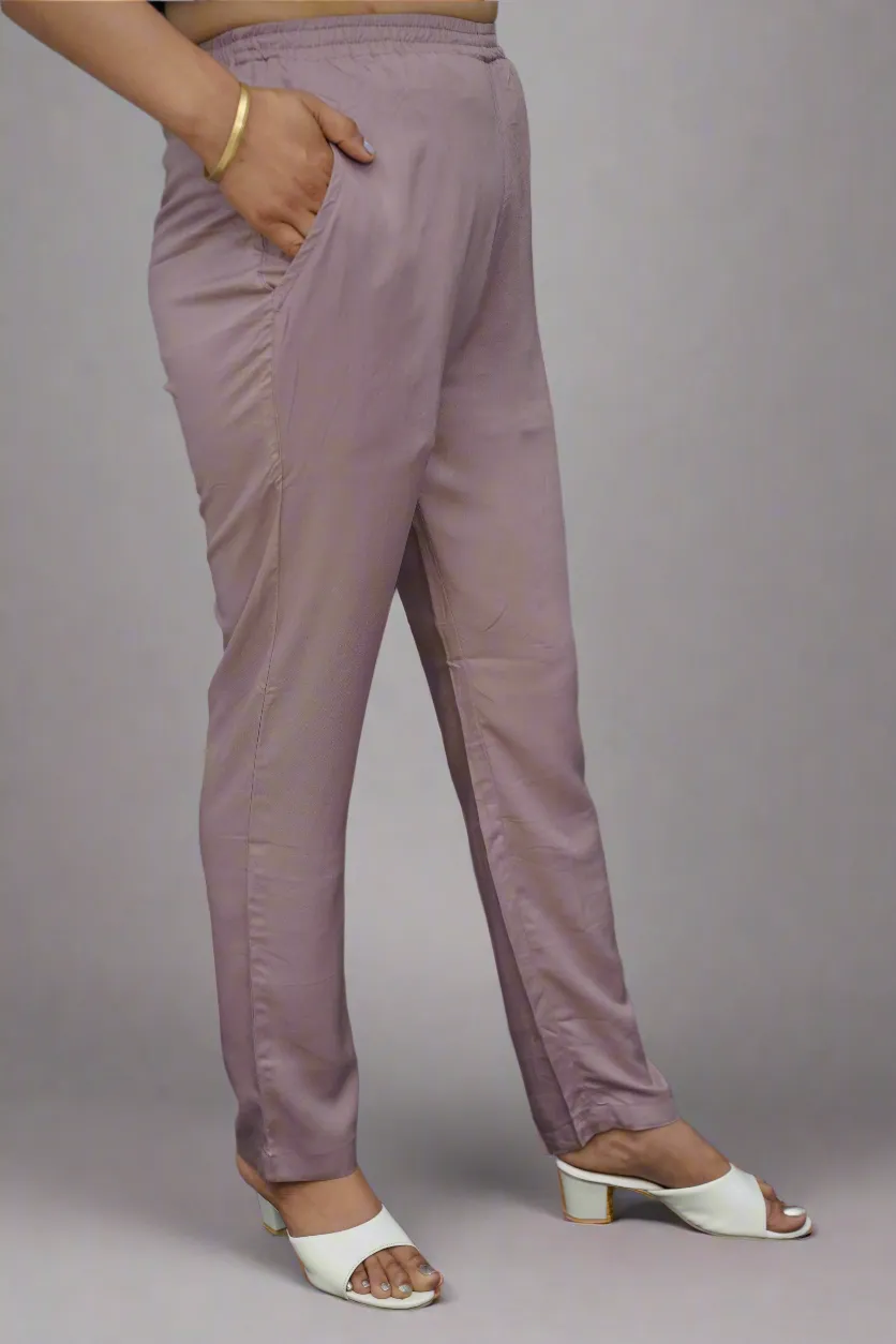 Light Mauve Rayon Kurti Pant