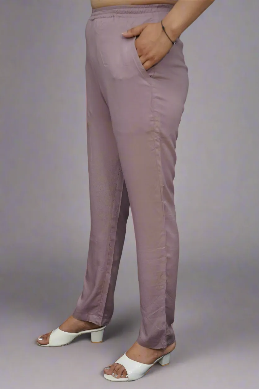 Light Mauve Rayon Kurti Pant