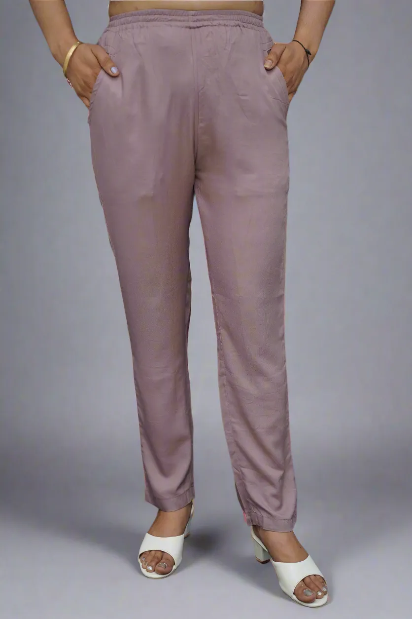 Light Mauve Rayon Kurti Pant