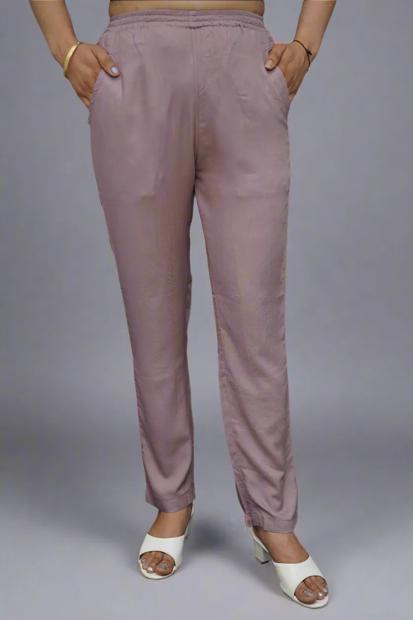 Light Mauve Rayon Kurti Pant