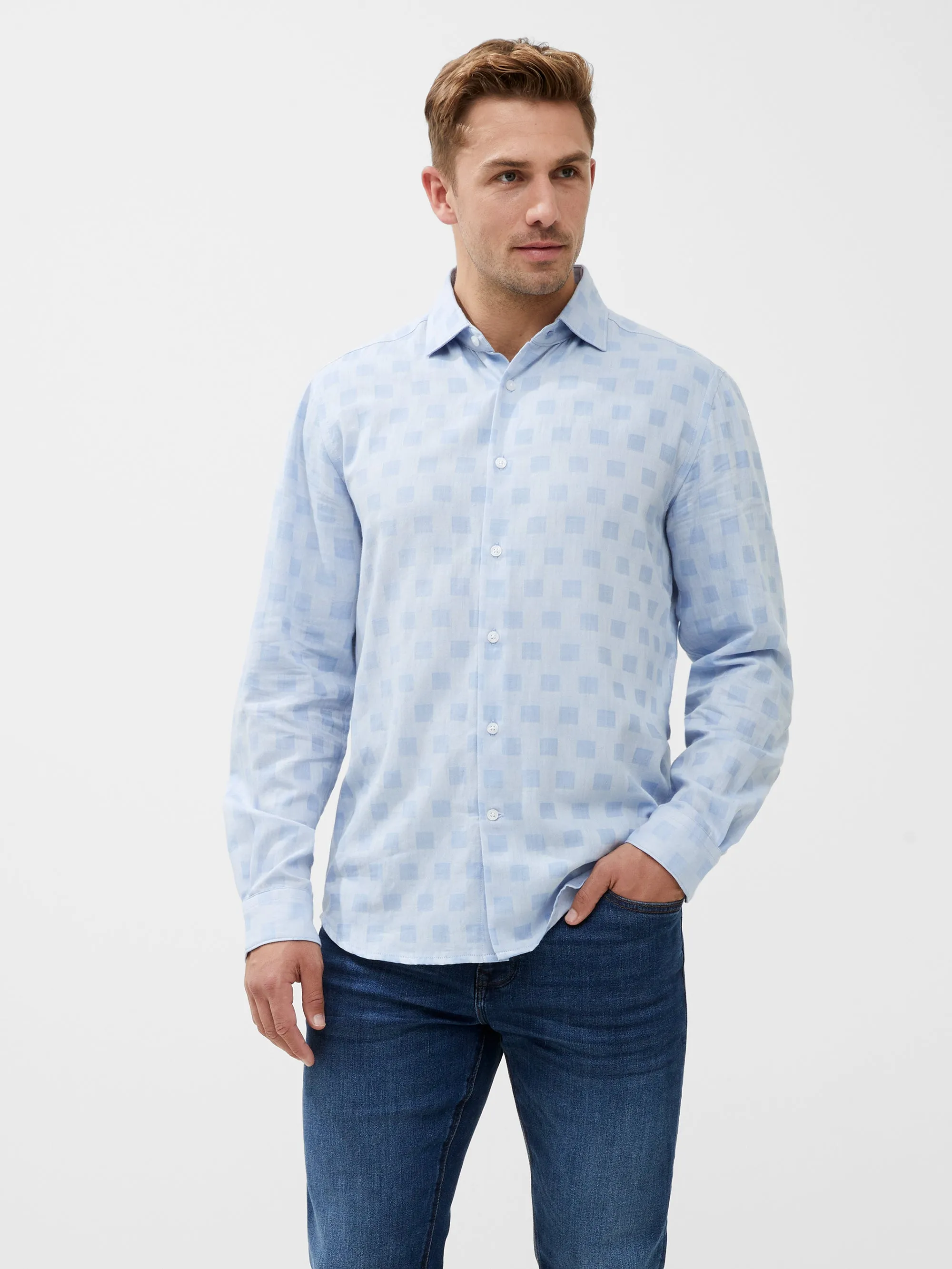 Long Sleeve Tonal Check Shirt