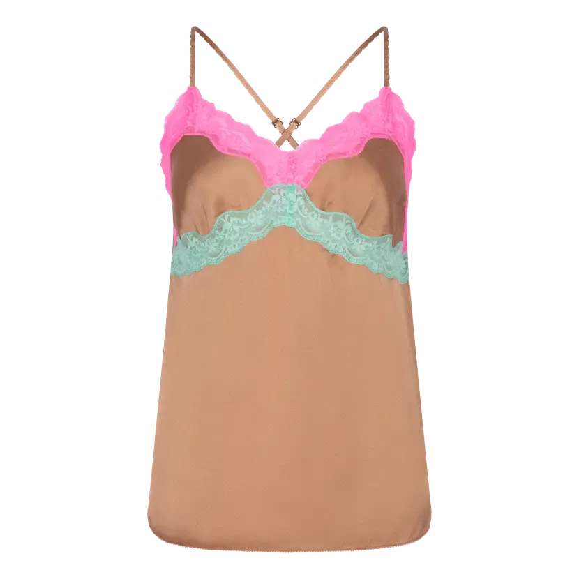 LOVE STORIES~ Pandora camisole with colorful lace