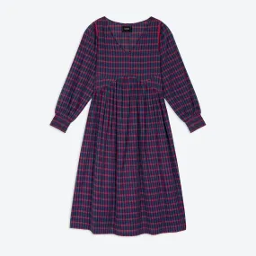 Lowie Teal and Red Check Annette Dress