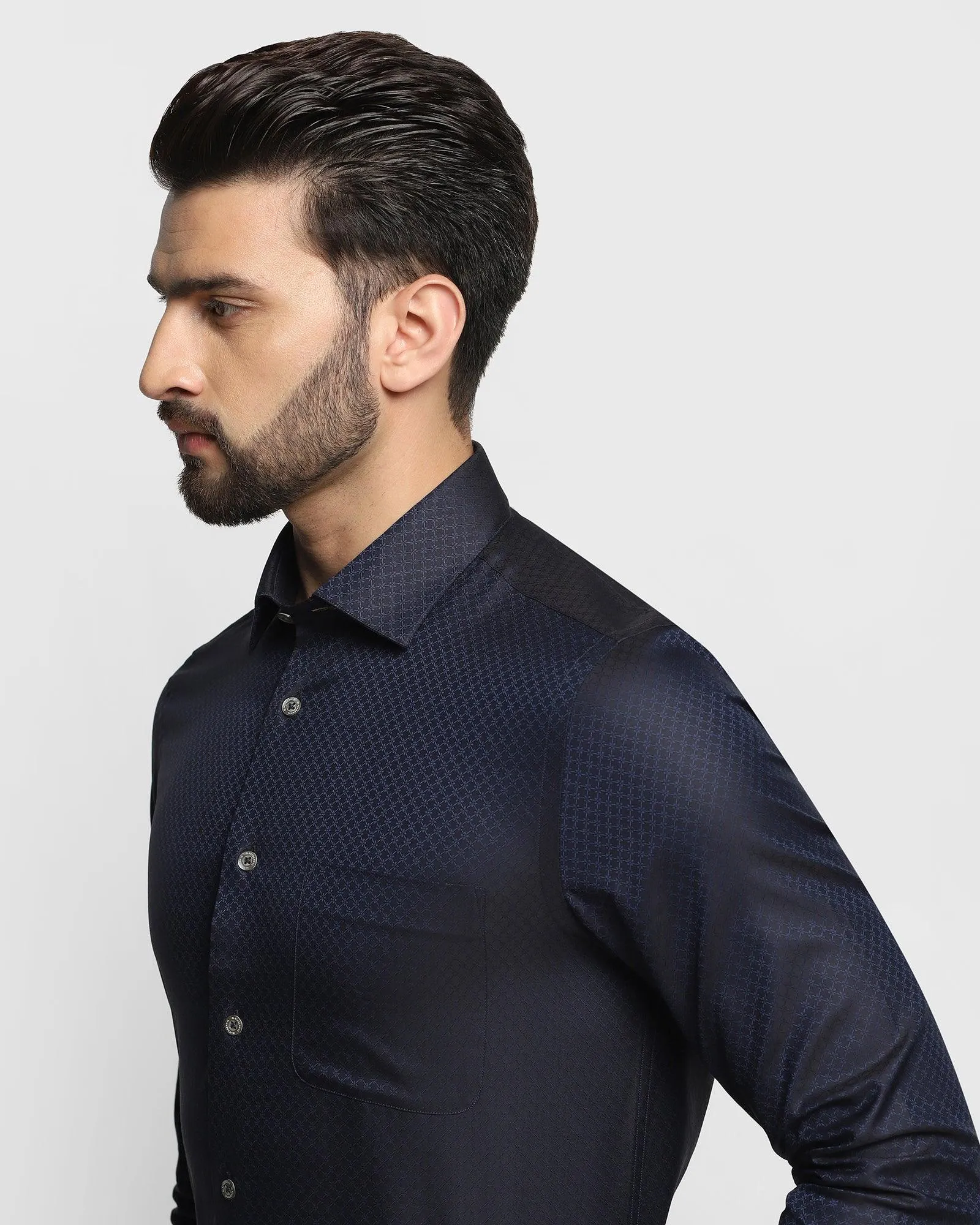 Luxe Formal Navy Printed Shirt - Jacko