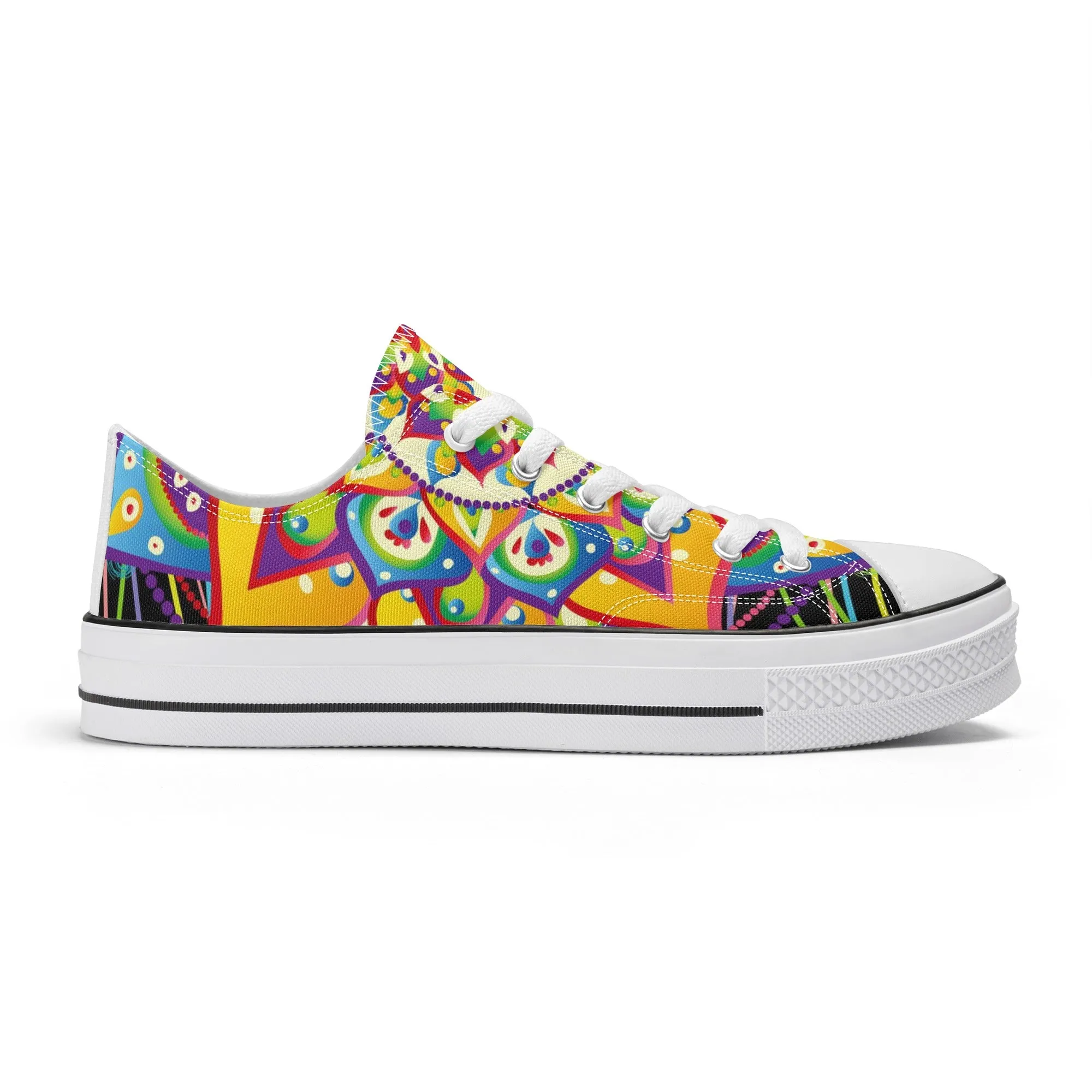 Mandala Pattern - Womens Classic Low Top Canvas Shoes for Footwear Lovers